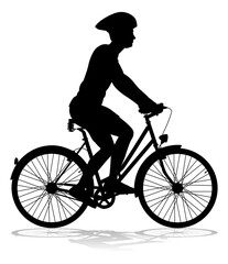 Obraz premium Bike and Bicyclist Silhouette