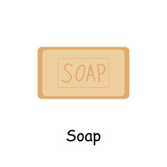 Bathroom elements illustration yellow hand soap piece. Bathroom illustration