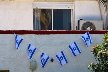 Israeli blue and white flag with the Star of David