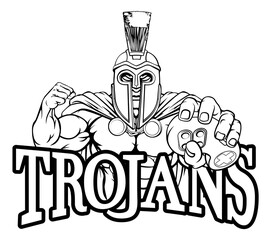 Trojan Spartan Gamer Warrior Controller Mascot
