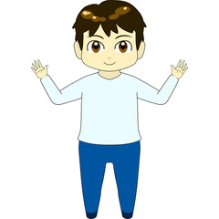 ちびキャラのイラスト（男・正面）