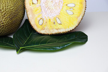 jackfruit with seed and leaf for eat