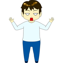 ちびキャラのイラスト（男・正面）