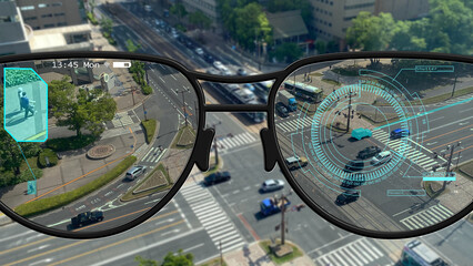 Smart glasses, HUD, the glasses of the future in a virtual reality