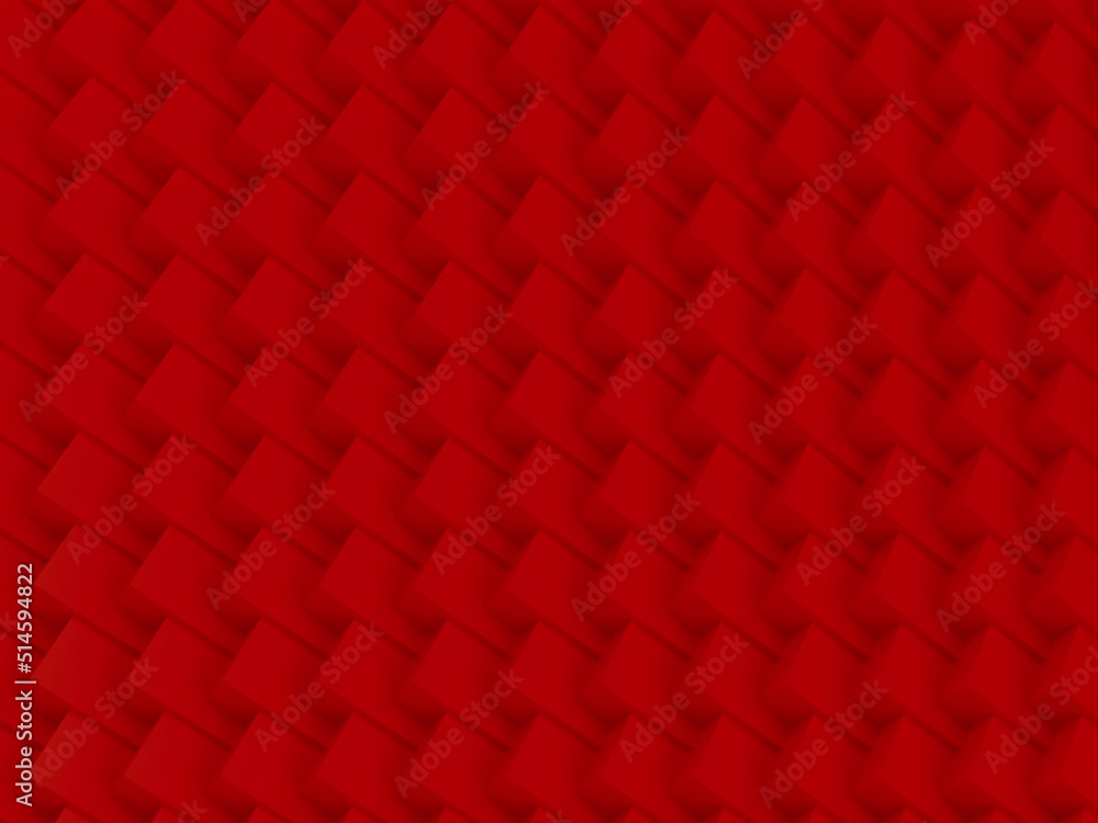 Poster abstract geometric background with red 3d cubes. modern abstract 3d red cube on red background.