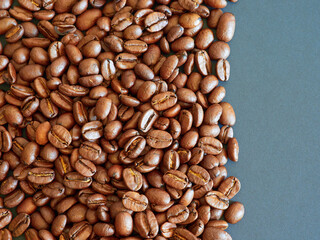 coffee beans. roasted coffee beans on dark background
