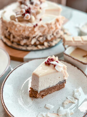 piece of cake with chocolate