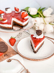 chocolate cake with strawberry