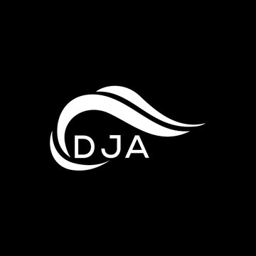 DJA letter logo. DJA best black background vector image. DJA Monogram logo design for entrepreneur and business.
