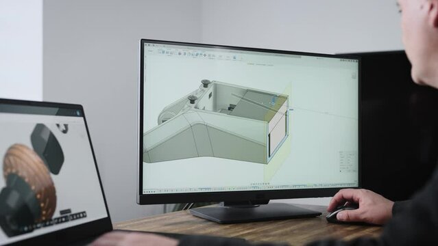 Computer program for the development of engineering solutions. The designer works with a 3D model of the part