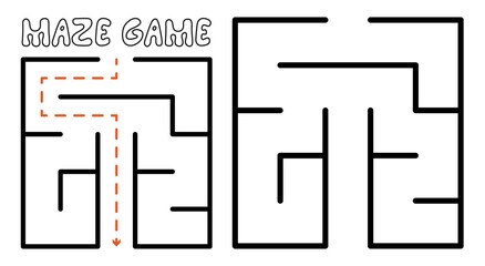 Maze game for kids. Maze puzzle with solution