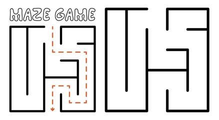 Maze game for kids. Maze puzzle with solution