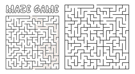 Maze game for kids. Maze puzzle with solution © Visual Content