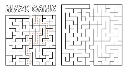 Maze game for kids. Maze puzzle with solution