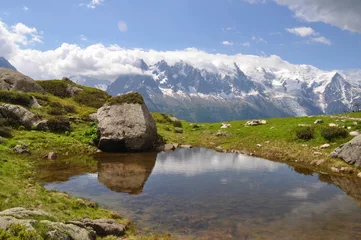 Crédence de cuisine en verre imprimé Mont Blanc Chamonix Mont Blanc