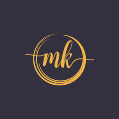 Vector luxury style letter MK logo monogram alphabet
