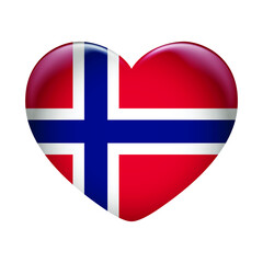 Norway flag icon isolated on white background. Norway flag. Flag icon glossy.