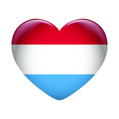 Luxembourg flag icon isolated on white background. Luxembourg flag. Flag icon glossy.
