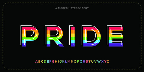 Minimal modern alphabet fonts. Playful minimalist typography greeting fashion trendy pride creative logo font. vector illustration - obrazy, fototapety, plakaty