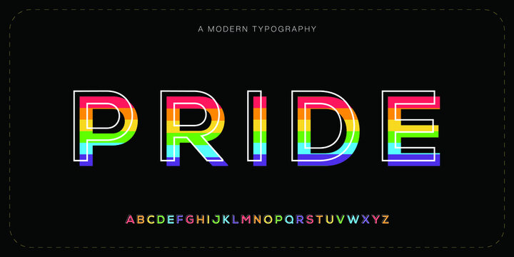 Minimal modern alphabet fonts. Playful minimalist typography greeting fashion trendy pride creative logo font. vector illustration