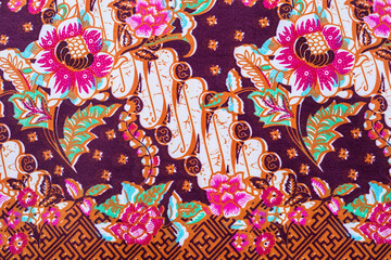 Batik sarong pattern background in Thailand, traditional batik sarong in Asian.