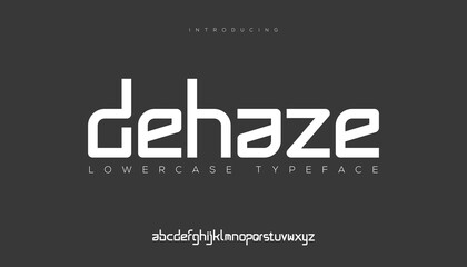 dehaze, clean modern strong and bold  typeface lowercase alphabet. vector font.