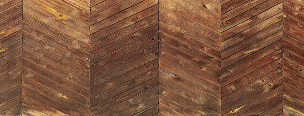 High-resolution wooden background. Pattern of diagonal brown boards