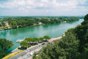 Obraz premium Rhone River in Avignon France