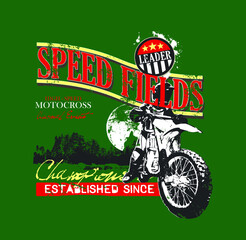 vintage label with a motorcycle
