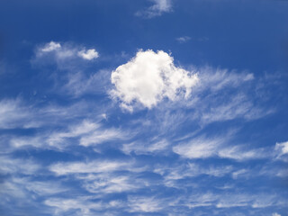 Obraz premium The vast clear blue sky and beautiful clouds on good weather in the morning.