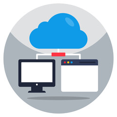 Modern design icon of cloud devices