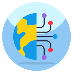 Unique design icon of global network