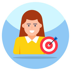 Avatar with dartboard, icon of target person