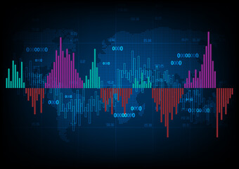 Business graph background image and chart interface business and commerce concept. 3d rendering