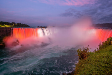 Fototapeta na wymiar Niagara falls between Canada and United States of America