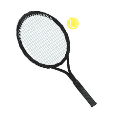 Illustration of a cute tennis racket