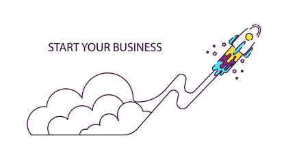 Creating a business online. Black and white contour icons with phone and mail, symbolizing the beginning of opening your own business from home with a high response rate