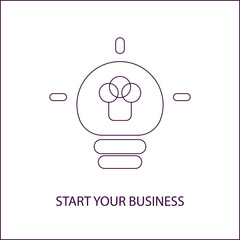 Creating a business online. Black and white contour icons with phone and mail, symbolizing the beginning of opening your own business from home with a high response rate