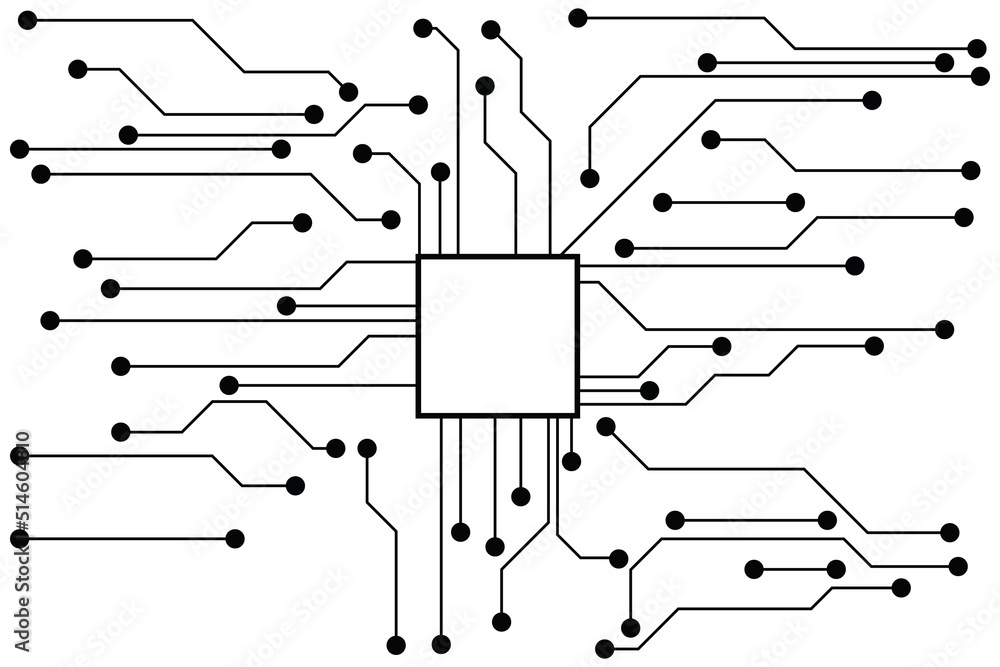 Poster abstract futuristic circuit board illustration, circuit board with various technology elements. circ