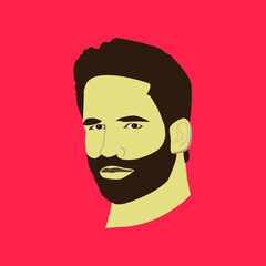 Retrato de hombre con pelo ondulado y barba