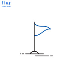 Flag icon, Competition flag, Business milestone, success, Thin line editable stroke
