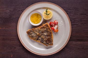 Fried fish steak