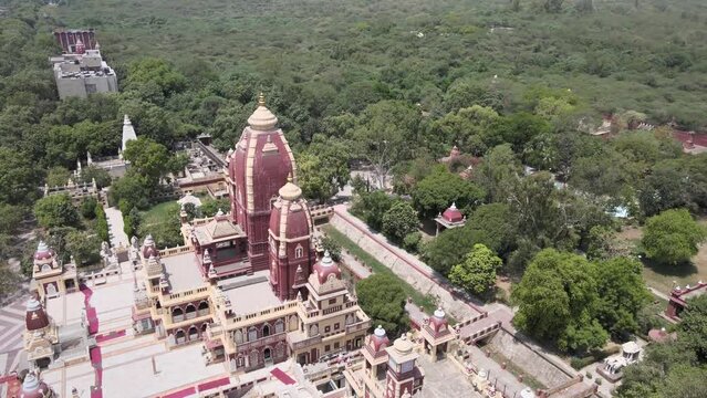 An Aerial Shot of Birla Mandir at New Delhi in India