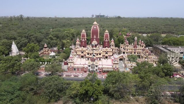 An Aerial Shot of Birla Mandir at New Delhi in India