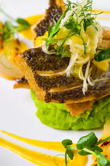 Grilled salmon steak