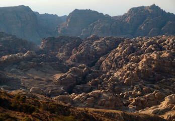 Mountains near Petra in Jordan, top view