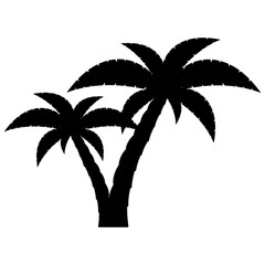 Coconut icon. Black vector illustration on blue background.