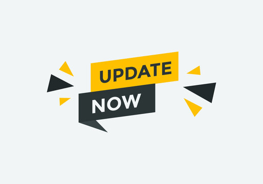 Update now text label sticker banner. Vector Illustration Update now Button.
