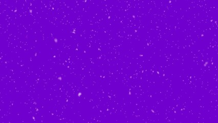 Falling snowflakes on violet background, winter snow. 3d rendering
