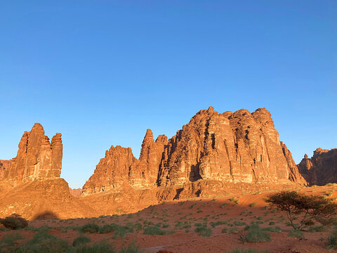Scenic view from the valley of Wadi Disah which is northern part of the beautiful Saudi Arabia